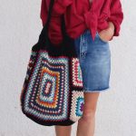 Borsa mare uncinetto mattonelle