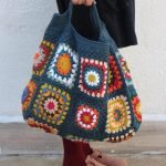 Borsa crochet parodi - Blu navy