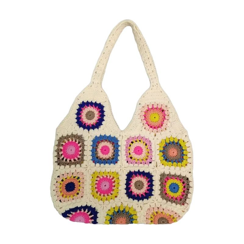 Borsa di cotone all uncinetto - Bianco