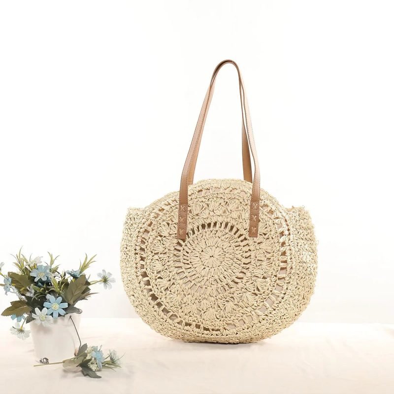 Borsa tonda rafia - beige style 2 / CHINA