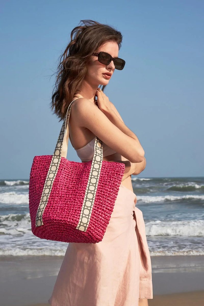 Borsa tracolla in rafia