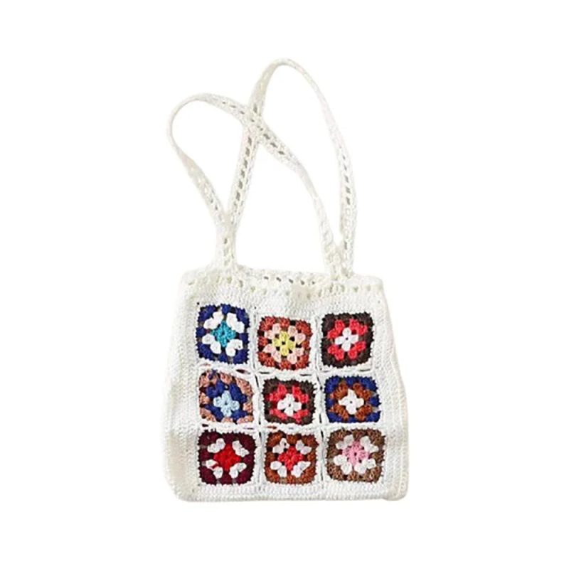 Borsa uncinetto con quadrati - 4