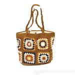 Borse fatte all’uncinetto a mattonelle