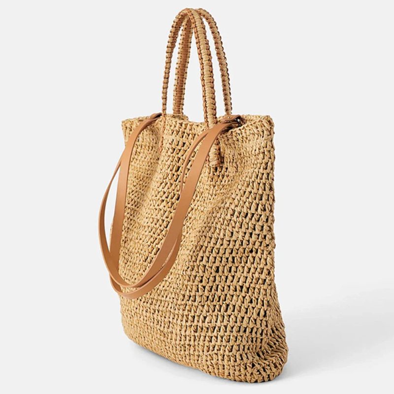 Borse mare rafia - khaki / 40x38cm