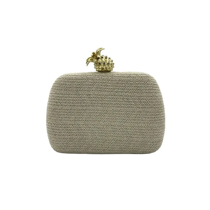 Pochette rafia uncinetto - Beige / (20cm