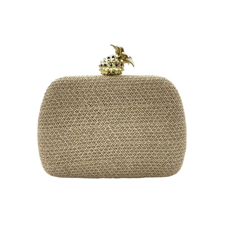 Pochette rafia uncinetto - pale mauve / (20cm