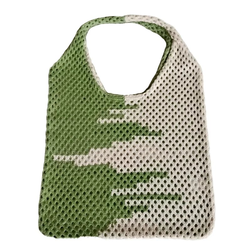 Sacca mare uncinetto - Verde