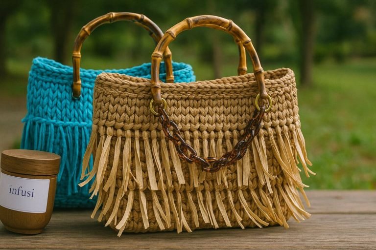Borsa Tote All'Uncinetto Verde Floreale Con Margherite: Fatta A Mano In Cotone, Stile Fairycore Per Spiaggia O Regalo