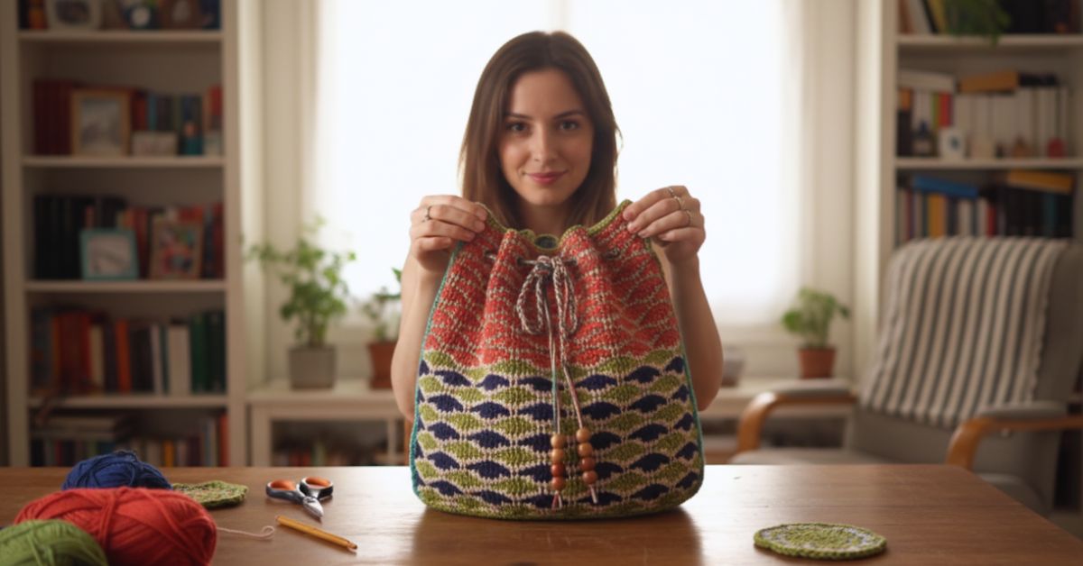 Borsa con Uncinetto Tunisino