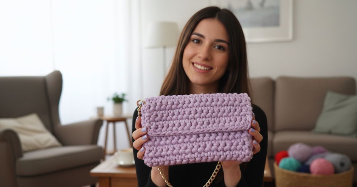 Borsa Uncinetto Fettuccia Schema