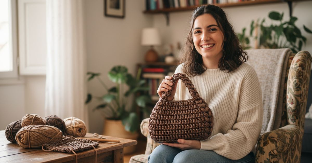Borsa Bon Bon all'uncinetto