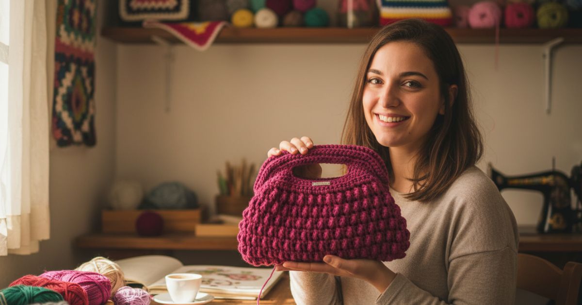 Borsa Clutch all’uncinetto