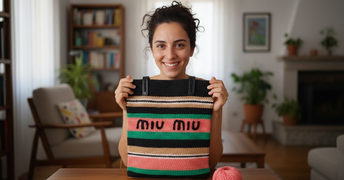 Borsa Miu Miu a uncinetto
