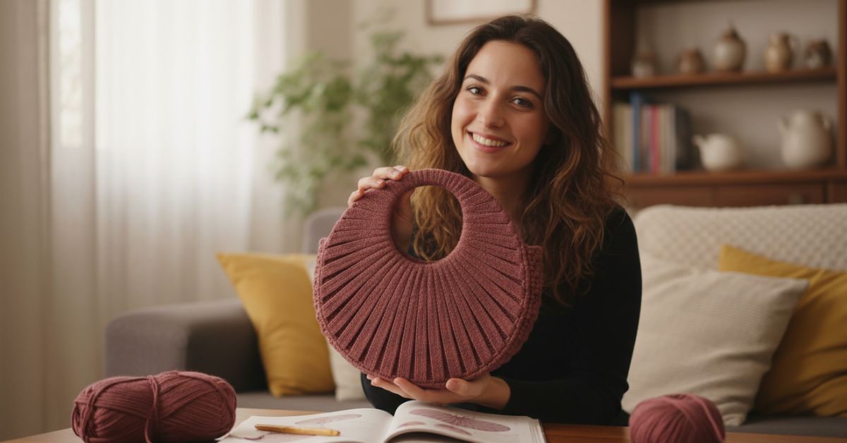 Borsa uncinetto con anelli