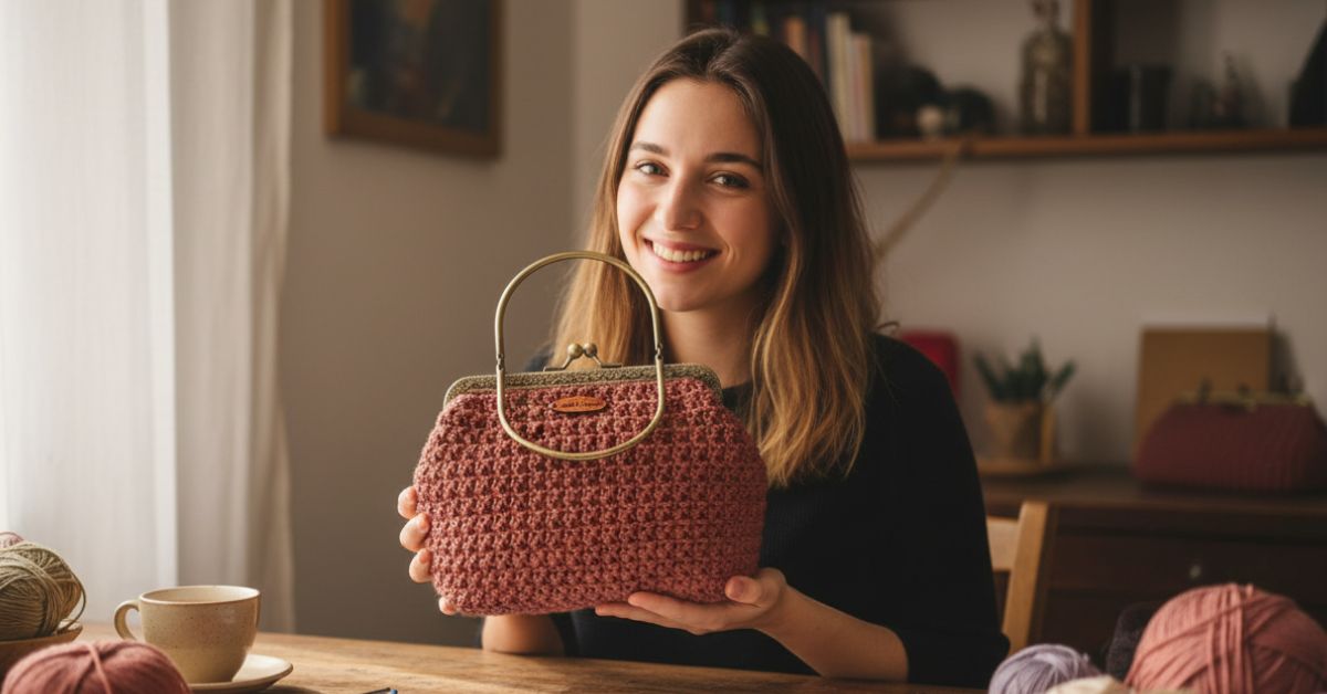 Borsa clic clac fai da te crea la tua pochette Roses con questo punto a rilievo