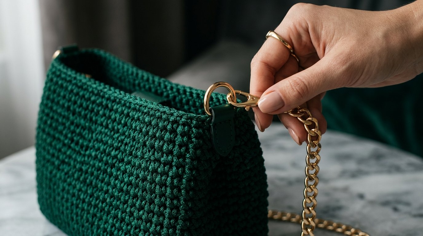Borsa uncinetto con patella tutorial: il trucco per cucire la chiusura dritta al primo colpo